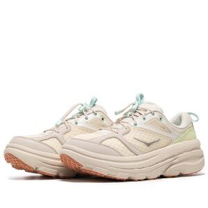 Hoka One One Cream and Mint Sneakers